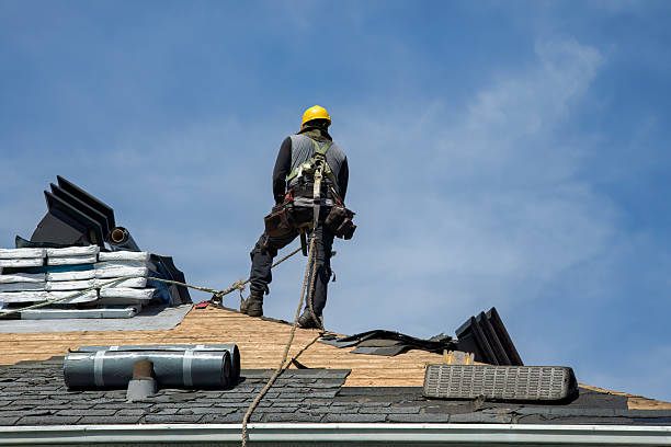 Professional Gutter Installation technician working in Union City, PA